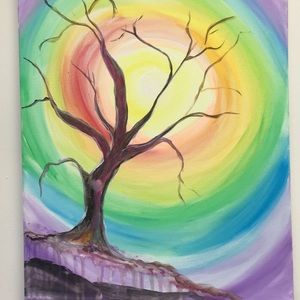 Rainbow Tree Chakra Original painting